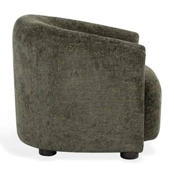 Safavieh Latisha Barrel Back Accent Chair Curved Fabric Seat with Walnut Legs for Living Room Green SFV8803B