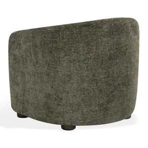 Safavieh Latisha Barrel Back Accent Chair Curved Fabric Seat with Walnut Legs for Living Room Green SFV8803B