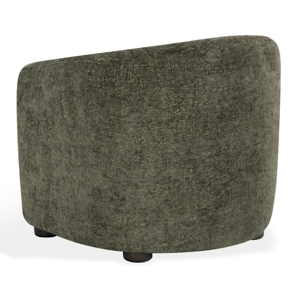 Safavieh Latisha Barrel Back Accent Chair Curved Fabric Seat with Walnut Legs for Living Room Green SFV8803B