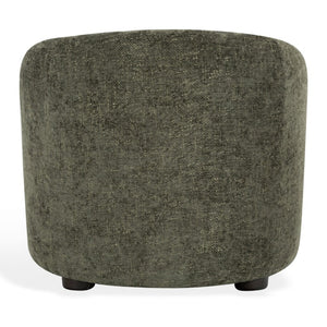 Safavieh Latisha Barrel Back Accent Chair Curved Fabric Seat with Walnut Legs for Living Room Green SFV8803B