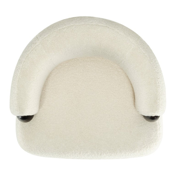 Safavieh Hailianne Teddy Barrel Accent Chair Plush Foam Seat with Dark Walnut Legs for Any Room Cream SFV8804A