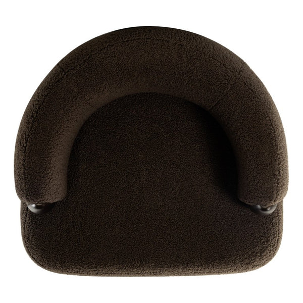 Safavieh Hailianne Teddy Barrel Accent Chair Plush Foam Seat with Dark Walnut Legs for Any Room Dark Brown SFV8804B