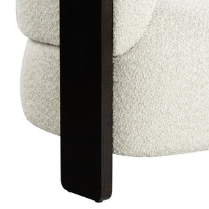 Safavieh Feliciabrianna Barrel Back Accent Chair Plush Upholstered Walnut Frame Lounge Seat Beige SFV8805A