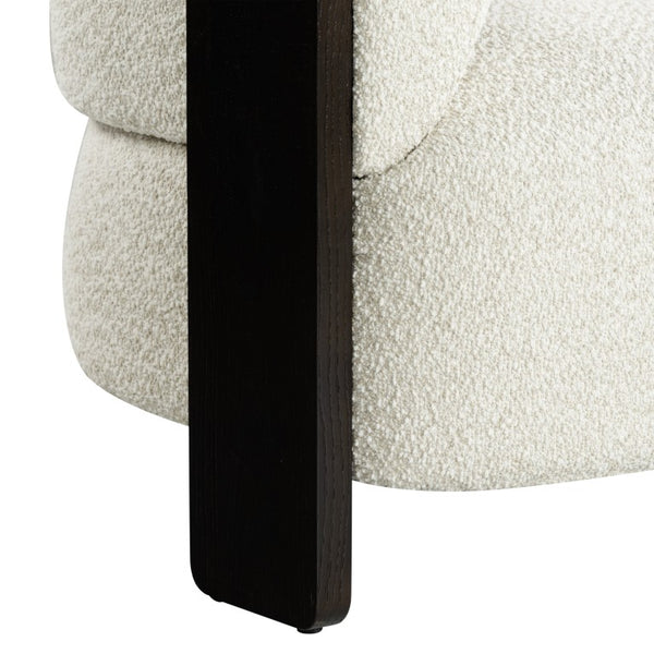 Safavieh Feliciabrianna Barrel Back Accent Chair Plush Upholstered Walnut Frame Lounge Seat Beige SFV8805A