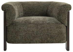 Safavieh Feliciabrianna Barrel Back Accent Chair Plush Upholstered Walnut Frame Lounge Seat Dark Green SFV8805B