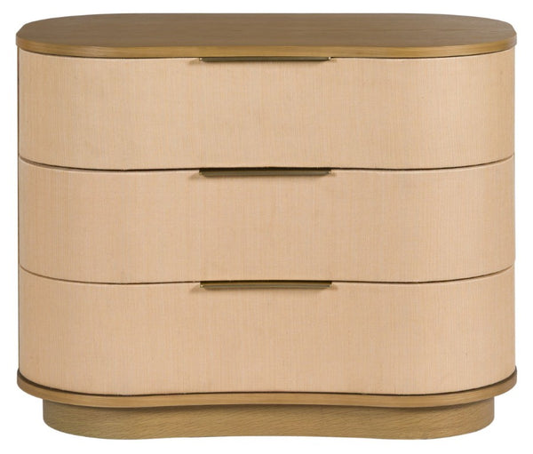 Safavieh Joanne 3 Drawer Natural Wood Nightstand with Metal Accents for Modern Farmhouse Bedrooms SFV8807A