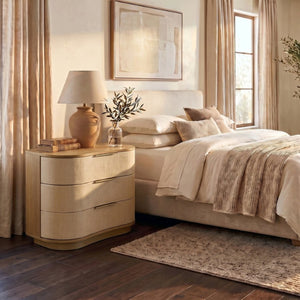 Safavieh Joanne 3 Drawer Natural Wood Nightstand with Metal Accents for Modern Farmhouse Bedrooms SFV8807A