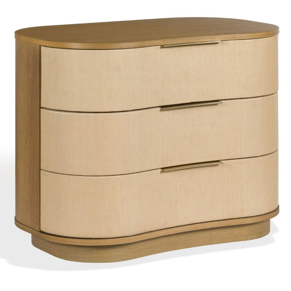 Safavieh Joanne 3 Drawer Natural Wood Nightstand with Metal Accents for Modern Farmhouse Bedrooms SFV8807A
