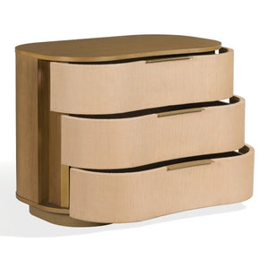 Safavieh Joanne 3 Drawer Natural Wood Nightstand with Metal Accents for Modern Farmhouse Bedrooms SFV8807A