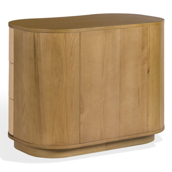 Safavieh Joanne 3 Drawer Natural Wood Nightstand with Metal Accents for Modern Farmhouse Bedrooms SFV8807A