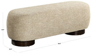 Safavieh Macibrianna Upholstered Entryway Bench with Wood Frame and Warm Brown Fabric Seat SFV8808A