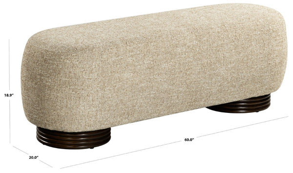 Safavieh Macibrianna Upholstered Entryway Bench with Wood Frame and Warm Brown Fabric Seat SFV8808A