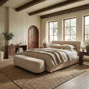Safavieh Macibrianna Upholstered Entryway Bench with Wood Frame and Warm Brown Fabric Seat SFV8808A