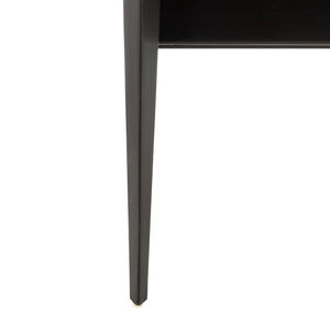 Safavieh DILAN Leather Safari Chair - Modern Mid-Century Design with Woven Straps for Elegant Living Spaces Black / Black SFV9005C