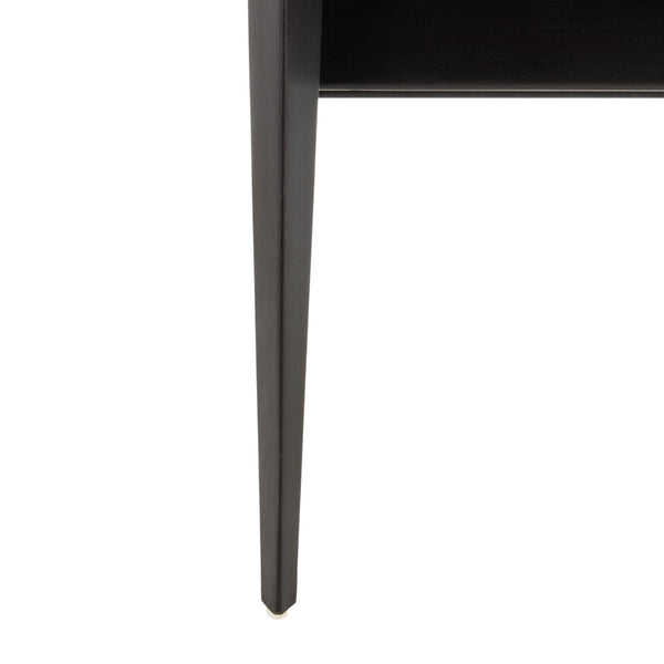 Safavieh DILAN Leather Safari Chair - Modern Mid-Century Design with Woven Straps for Elegant Living Spaces Black / Black SFV9005C
