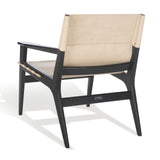 Safavieh Culkin Leather Sling Chair Black / White Wood / Leather / Metal SFV9014C