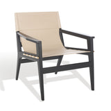 Safavieh Culkin Leather Sling Chair Black / White Wood / Leather / Metal SFV9014C