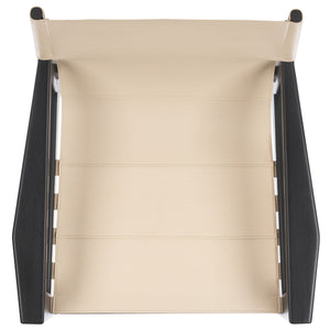 Safavieh Culkin Leather Sling Chair Black / White Wood / Leather / Metal SFV9014C