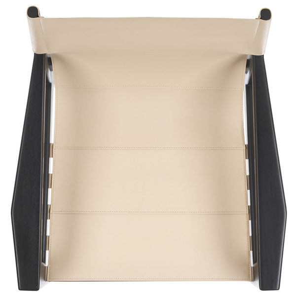 Safavieh Culkin Leather Sling Chair Black / White Wood / Leather / Metal SFV9014C