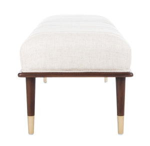 Safavieh FLANNERY Mid-Century Bench - Elegant Upholstered Seating for Entryways, Living Rooms, and Bedrooms Cream SFV9017A
