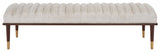 Safavieh Flannery Mid-Century Bench XII23 Ivory / Dark Mahogany Wood / Fabric / Metal SFV9017B