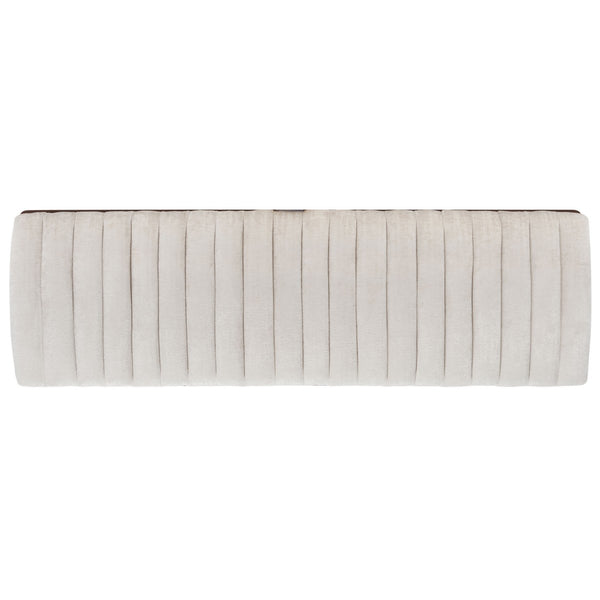 Safavieh Flannery Mid-Century Bench XII23 Ivory / Dark Mahogany Wood / Fabric / Metal SFV9017B