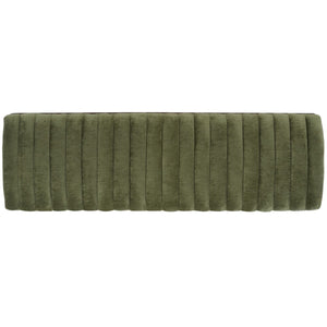 Safavieh Flannery Mid-Century Bench XII23 Olive Green / Dark Mahogany Wood / Fabric / Metal SFV9017C