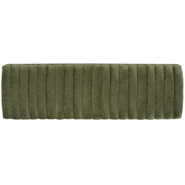 Safavieh Flannery Mid-Century Bench XII23 Olive Green / Dark Mahogany Wood / Fabric / Metal SFV9017C