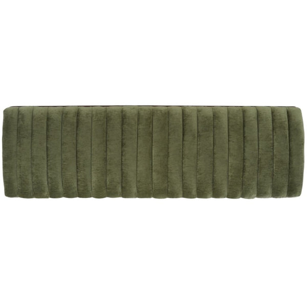Safavieh Flannery Mid-Century Upholstered Bench Olive Fabric Wood Frame Bedroom Entryway SFV9017C