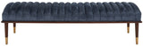 Safavieh Flannery Mid-Century Bench XII23 Dark Blue / Dark Mahogany Wood / Fabric / Metal SFV9017D