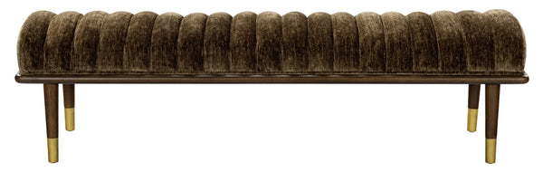 Safavieh Flannery Mid-Century Upholstered Bench with Tapered Legs for Bedroom or Entryway SFV9017E
