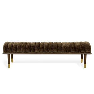 Safavieh Flannery Mid-Century Upholstered Bench with Tapered Legs for Bedroom or Entryway SFV9017E