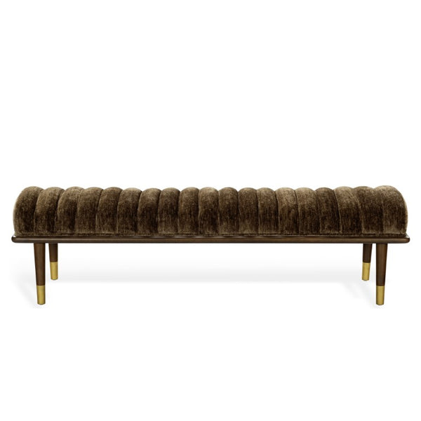 Safavieh Flannery Mid-Century Upholstered Bench with Tapered Legs for Bedroom or Entryway SFV9017E
