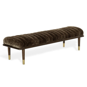 Safavieh Flannery Mid-Century Upholstered Bench with Tapered Legs for Bedroom or Entryway SFV9017E