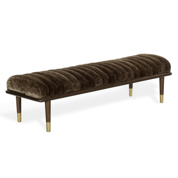 Safavieh Flannery Mid-Century Upholstered Bench with Tapered Legs for Bedroom or Entryway SFV9017E