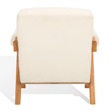 Safavieh Billie Boucle Accent Chair Beige / Natural Wood / Fabric / Foam SFV9100A