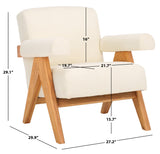 Safavieh Billie Boucle Accent Chair Beige / Natural Wood / Fabric / Foam SFV9100A