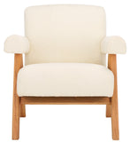 Billie Upholstered Accent Chair - Stylish Mindi Wood Frame with Plush Boucle Upholstery for Comfort