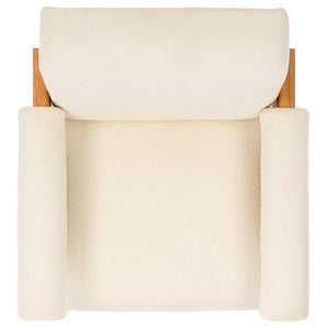 Safavieh Billie Boucle Accent Chair Beige / Natural Wood / Fabric / Foam SFV9100A