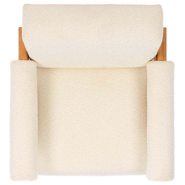 Safavieh Billie Boucle Accent Chair Beige / Natural Wood / Fabric / Foam SFV9100A