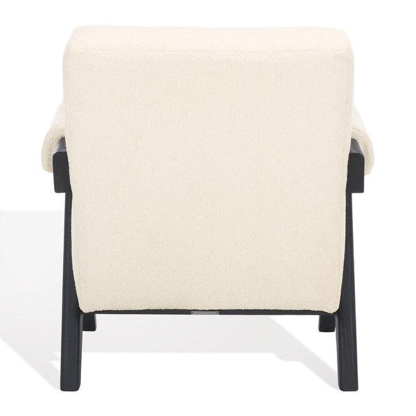 Safavieh Billie Boucle Accent Chair Beige / Black Wood / Fabric / Foam SFV9100B