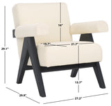 Safavieh Billie Boucle Accent Chair Beige / Black Wood / Fabric / Foam SFV9100B