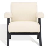 Safavieh Billie Boucle Accent Chair Beige / Black Wood / Fabric / Foam SFV9100B