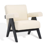 Safavieh Billie Boucle Accent Chair Beige / Black Wood / Fabric / Foam SFV9100B