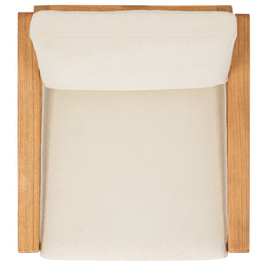 Safavieh Decarlo Boucle Wooden Frame Accent Chair Beige / Natural Wood / Fabric / Foam SFV9101A