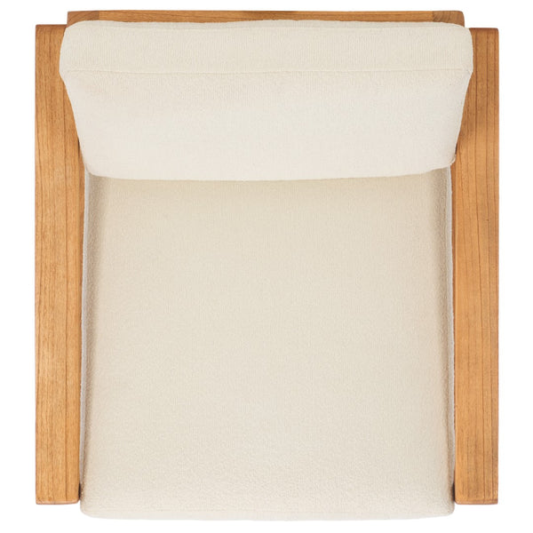 Safavieh Decarlo Boucle Wooden Frame Accent Chair Beige / Natural Wood / Fabric / Foam SFV9101A