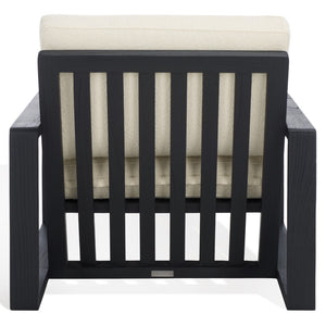 Safavieh Decarlo Boucle Wooden Frame Accent Chair Beige / Black Wood / Fabric / Foam SFV9101B