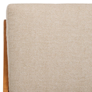 Safavieh Nicki Scandinavian Accent Chair Sand / Natural Wood / Fabric / Foam SFV9102A