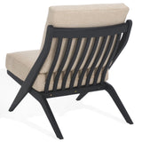 Safavieh Nicki Scandinavian Accent Chair Sand / Black Wood / Fabric / Foam SFV9102B