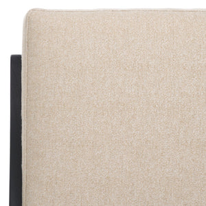 Safavieh Nicki Scandinavian Accent Chair Sand / Black Wood / Fabric / Foam SFV9102B